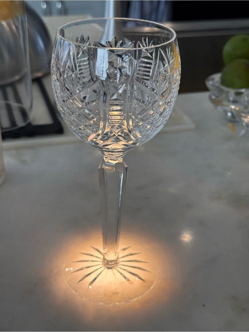 Just me…Waterford Clare Crystal wine Goblet 6⅞” Irish Crystal Vintage Signed